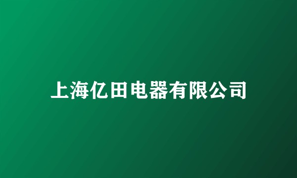 上海亿田电器有限公司