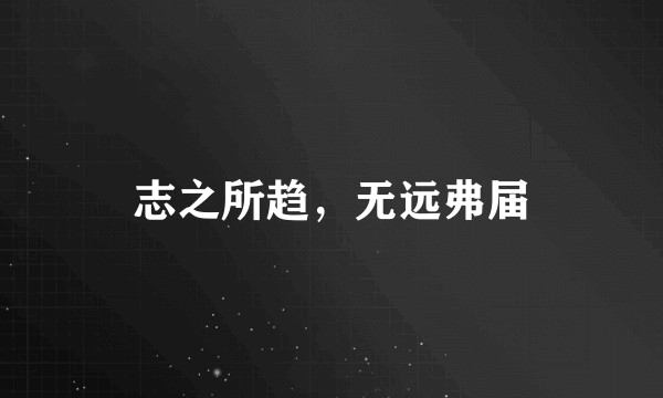 志之所趋，无远弗届