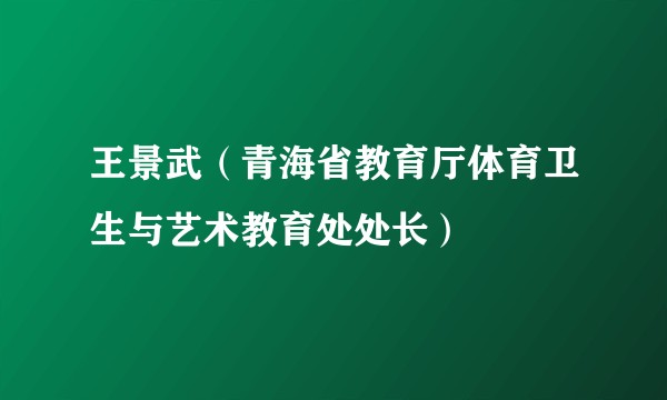 王景武（青海省教育厅体育卫生与艺术教育处处长）