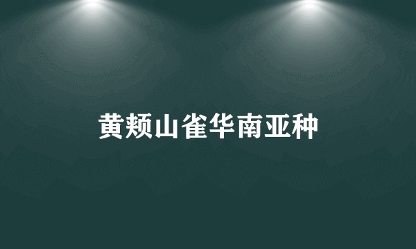 黄颊山雀华南亚种