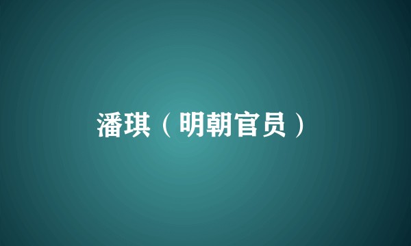 潘琪（明朝官员）