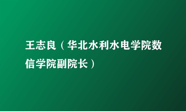 王志良（华北水利水电学院数信学院副院长）
