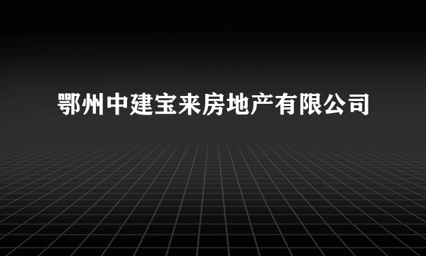 鄂州中建宝来房地产有限公司