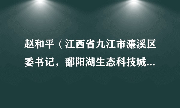 赵和平（江西省九江市濂溪区委书记，鄱阳湖生态科技城党工委书记，区人武部党委第一书记）