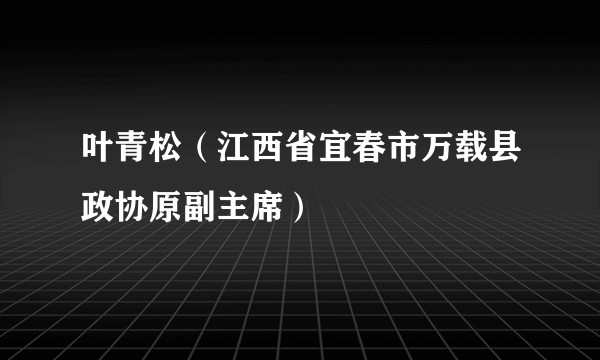 叶青松（江西省宜春市万载县政协原副主席）
