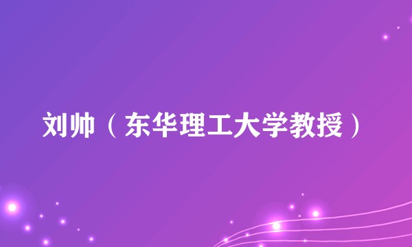 刘帅（东华理工大学教授）