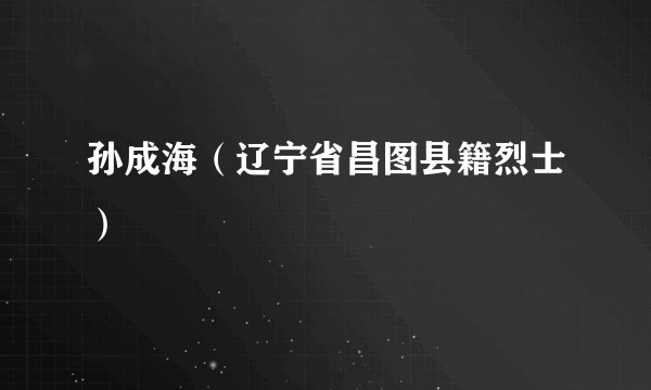 孙成海（辽宁省昌图县籍烈士）