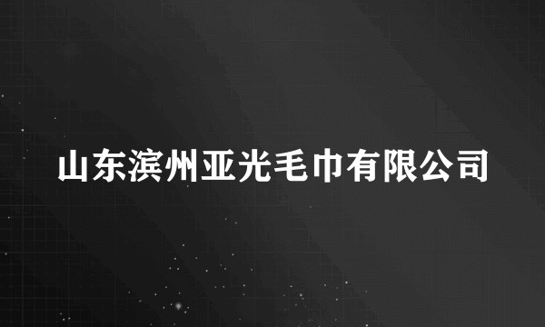 山东滨州亚光毛巾有限公司