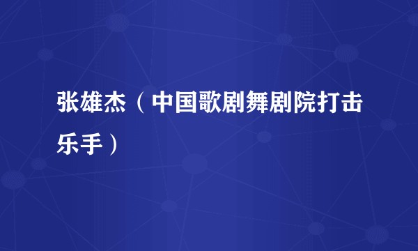 张雄杰（中国歌剧舞剧院打击乐手）