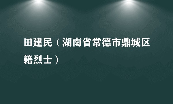 田建民（湖南省常德市鼎城区籍烈士）