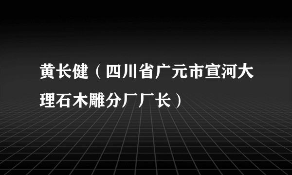 黄长健（四川省广元市宣河大理石木雕分厂厂长）