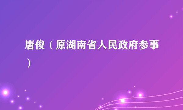 唐俊（原湖南省人民政府参事）