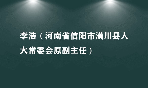 李浩（河南省信阳市潢川县人大常委会原副主任）