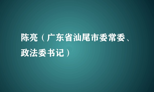 陈亮（广东省汕尾市委常委、政法委书记）