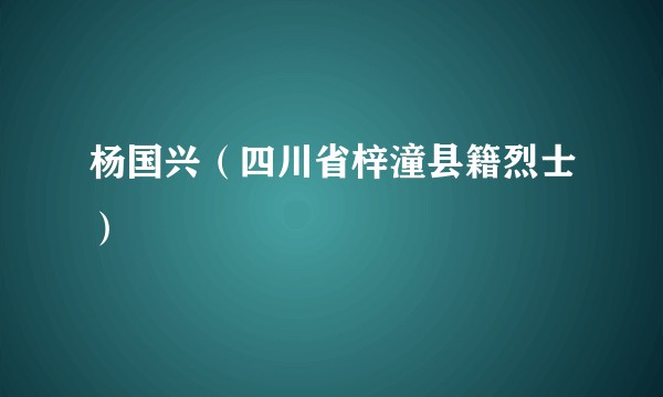 杨国兴(四川省梓潼县籍烈士)