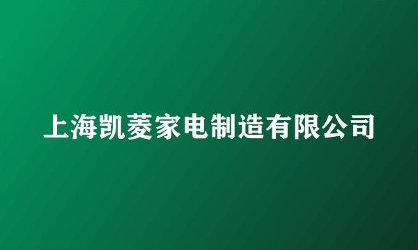 上海凯菱家电制造有限公司