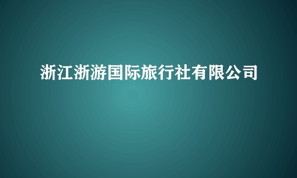 浙江浙游国际旅行社有限公司