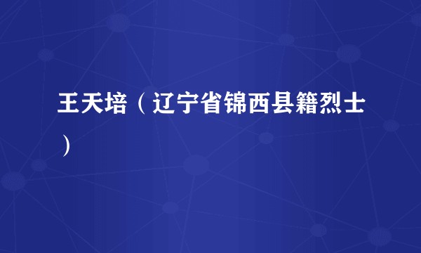 王天培（辽宁省锦西县籍烈士）