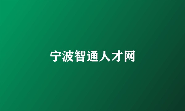 宁波智通人才网