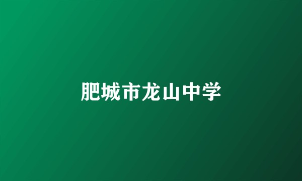 肥城市龙山中学