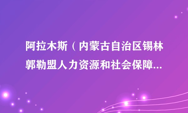 阿拉木斯（内蒙古自治区锡林郭勒盟人力资源和社会保障局党组书记）