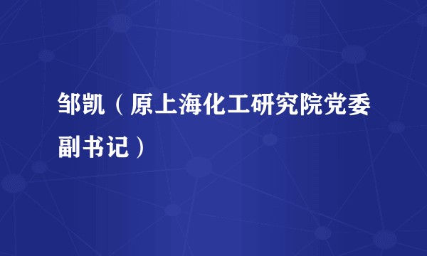 邹凯(原上海化工研究院党委副书记)