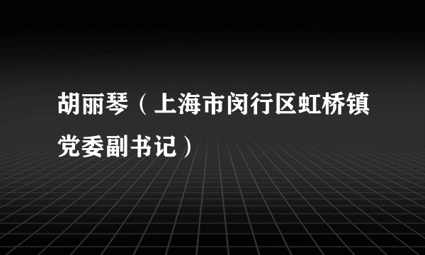 胡丽琴(上海市闵行区虹桥镇党委副书记)