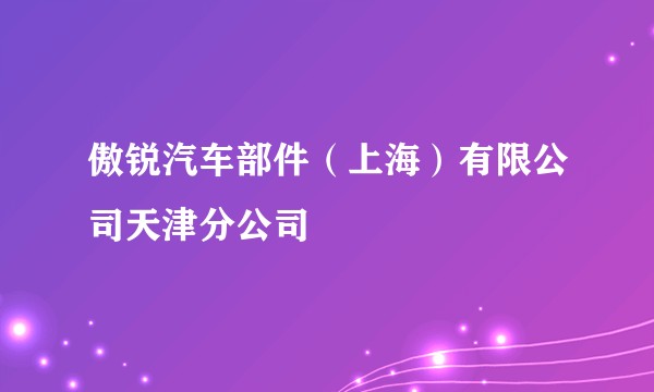 傲锐汽车部件（上海）有限公司天津分公司