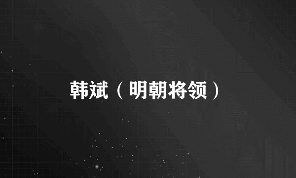 韩斌(明朝将领)