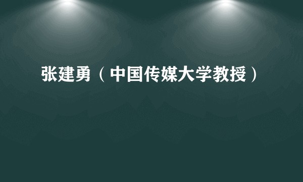 张建勇（中国传媒大学教授）