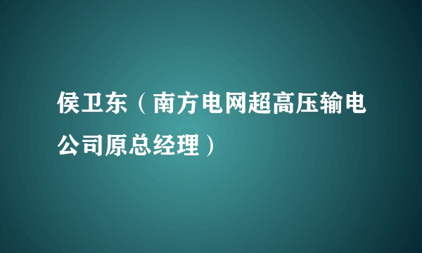 侯卫东(南方电网超高压输电公司原总经理)