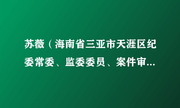 苏薇（海南省三亚市天涯区纪委常委、监委委员、案件审理室主任）