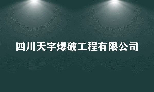 四川天宇爆破工程有限公司
