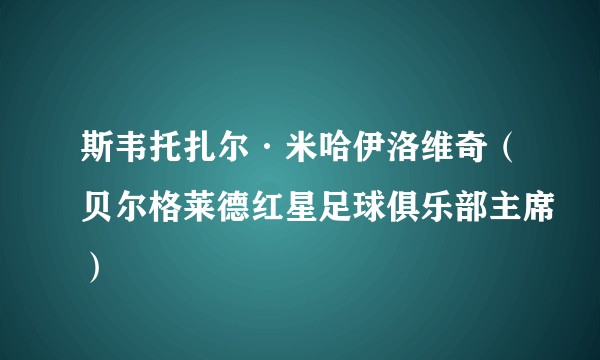 斯韦托扎尔·米哈伊洛维奇（贝尔格莱德红星足球俱乐部主席）