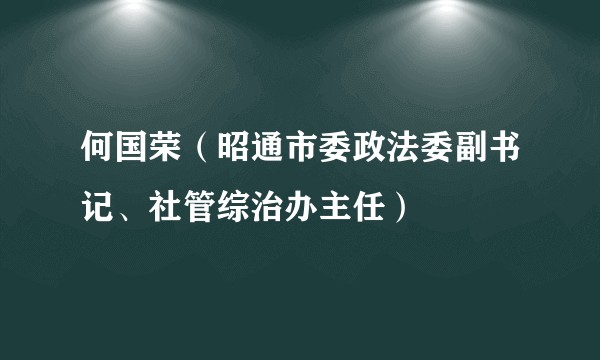 何国荣（昭通市委政法委副书记、社管综治办主任）