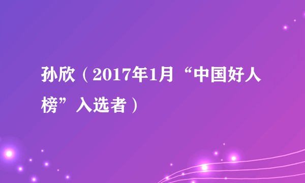孙欣（2017年1月“中国好人榜”入选者）