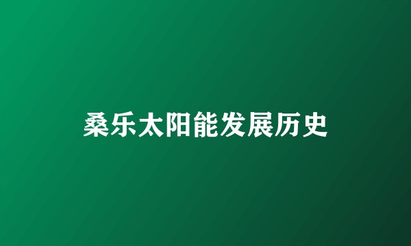 桑乐太阳能发展历史