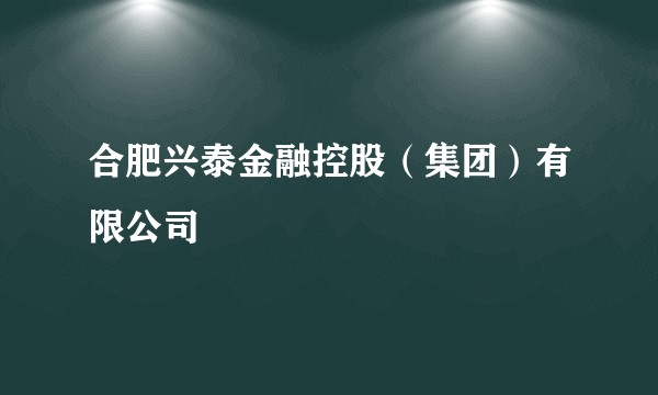合肥兴泰金融控股（集团）有限公司