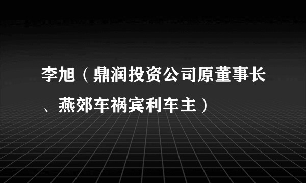 李旭（鼎润投资公司原董事长、燕郊车祸宾利车主）