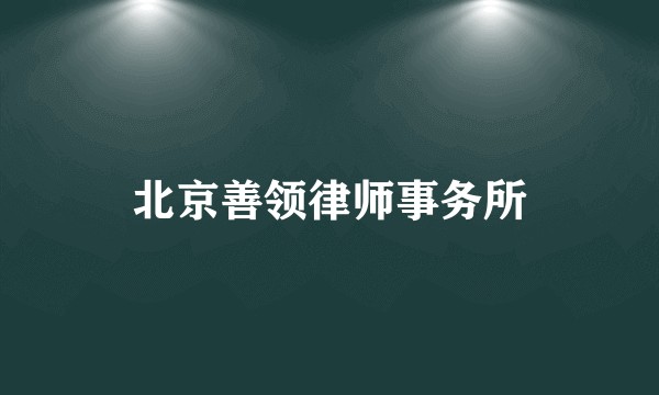 北京善领律师事务所