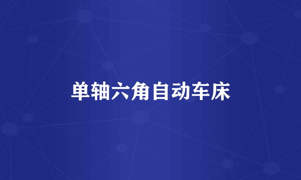 单轴六角自动车床