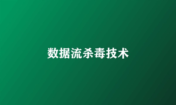 数据流杀毒技术