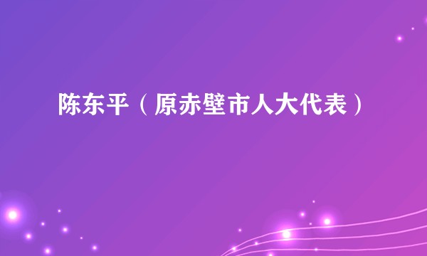 陈东平（原赤壁市人大代表）