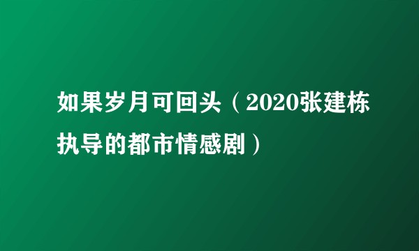 如果岁月可回头（2020张建栋执导的都市情感剧）