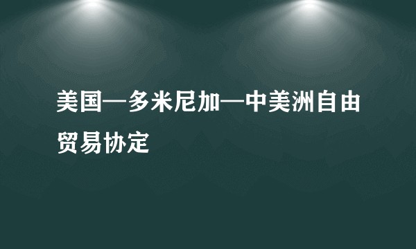 美国—多米尼加—中美洲自由贸易协定