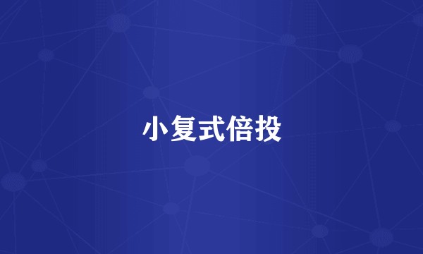 小复式倍投