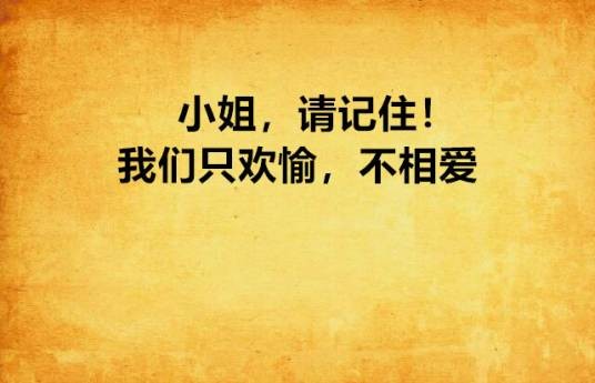 小姐,请记住!我们只欢愉,不相爱