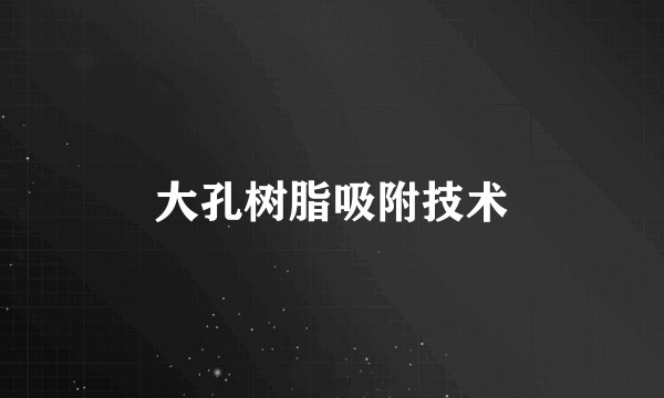 大孔树脂吸附技术