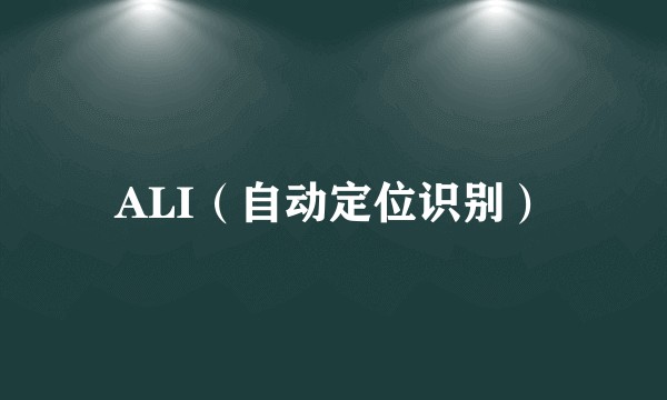 ALI（自动定位识别）