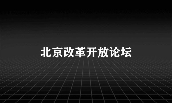 北京改革开放论坛